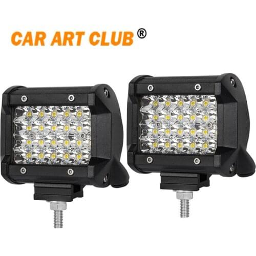 4" 144W Work Light Tri-Row LED Light Bar Spot Flood Combo Beam Offroad 4WD 4x4 LED Bar for Pickup Camper Trailer 12V 24V