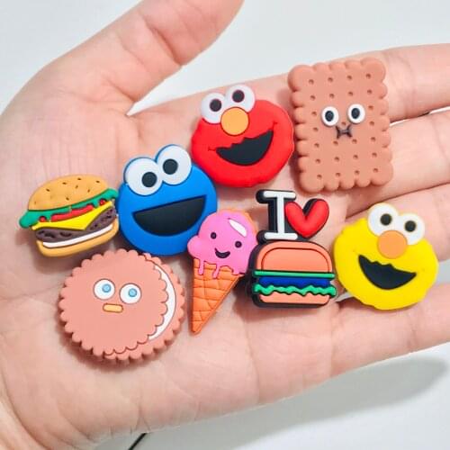 8PCS Wholesale Mix Cute Biscuit PVC Craft Flat Back For DIY Kids Shoes Charms Scrapbook Embellishment Decoration Holiday Gift