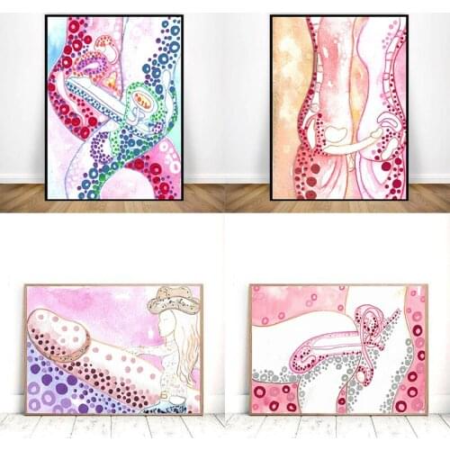 Abstract Watercolor Sexy Body Art Canvas Painting Wall Art Pictures Bedroom Decor Art Painting Posters and Prints