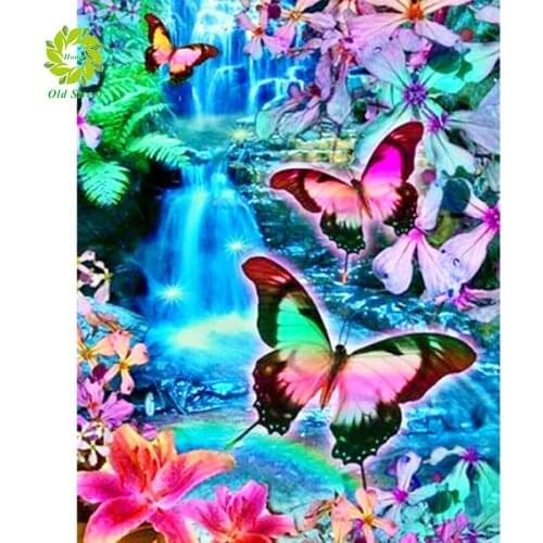 Old Street Home Diamond Embroidery Butterfly Cross Stitch DIY Diamond Painting home Diamond Pebble round Decoration