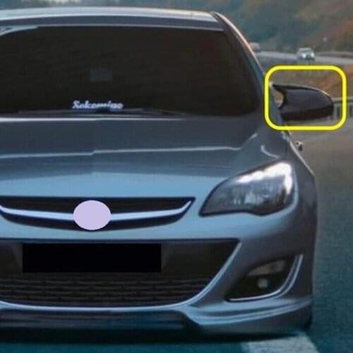 New High Qaulity Abs Plastic 2 Pieces Mirror Covers Caps RearView Mirror Case Cover Gloss Black For Opel Astra J 2010 - 2014