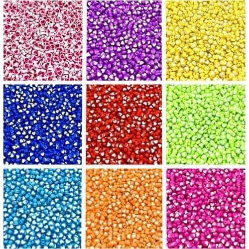 50pcs 8x5mm Love Acrylic Bead Loose Spacer Beads For Jewelry Making DIY Bracelet Accessories