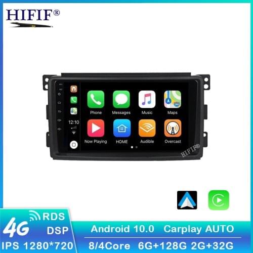 Carplay Android 10 For Smart Fortwo W451 2006~2009 Stereo Radio Video Wifi Carplay Map GPS Nav Navi Navigation Multimedia No DVD