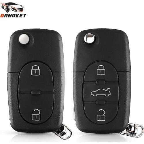 Dandkey 2/3 Buttons Remote Flip Car Key Shell Blank For VW Volkswagen Golf 4 5 6 Passat B5 B6 Polo Bora Touran Uncut Key Cover