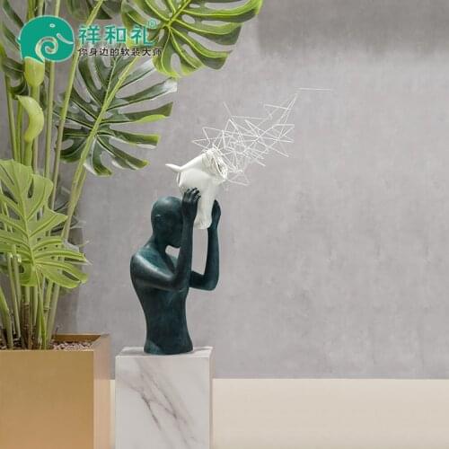 Sales Office Creative Desktop resin ornament exhibition hall abstract figure model sculpture Hotel Lobby Interior decoration