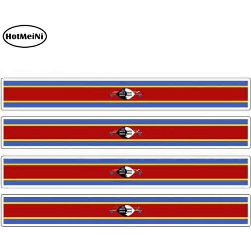 HotMeiNi 13cm x 1.7cm 4pcs Car Stripe Motorcycle Racing Flag Sticker Waterproof Decal Bike Moto Tuning Swaziland Car Stickers