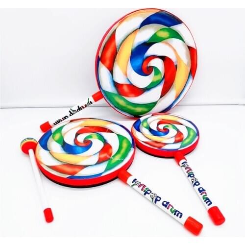 Orff Instruments Lollipop Drums 6/8/10 Inch Three Size Dance Props Percussion Instruments Hand Drum Preschool Education Toys