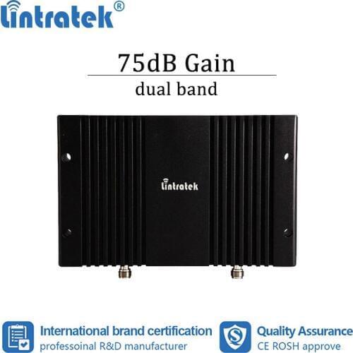 Lintratek powerful 75dB GAIN GSM 900 1800 2G 4G Cellular Booster Signal Repeater big power gsm dcs Amplifier Data Voice s7