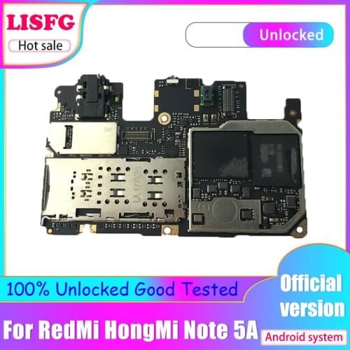 Original For Xiaomi Redmi Hongmi Note 5A Motherboard Unlocked 16GB 32GB 64GB For Xiaomi Redmi Note 5A Logic Board Mainboard