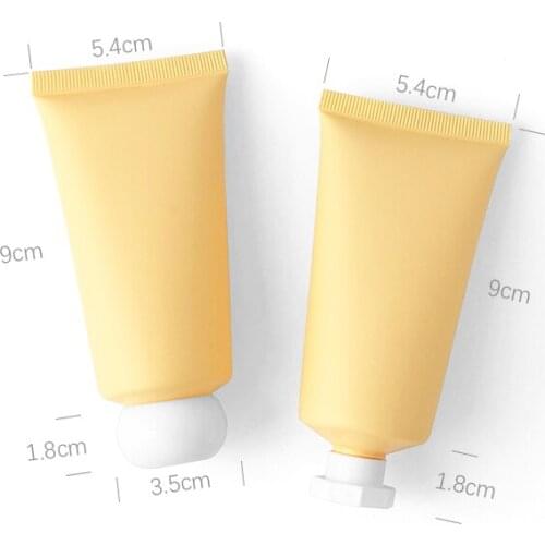 50ML X 50 Matte Yellow Empty Squeezed Soft Tube Plastic Soft Hose For Cosmetics Lotion Shampoo Shower Gel Travel Hotel Bottles