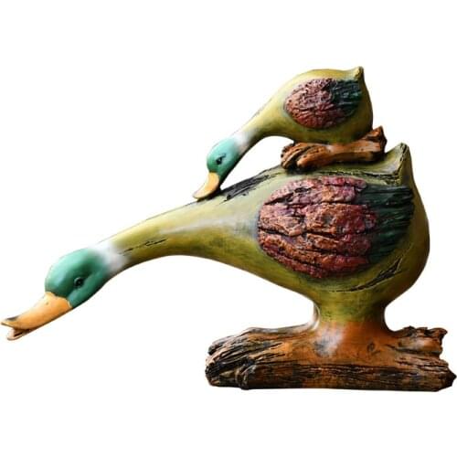 CUTE WATER ABSORPTION DUCK STATUE RESIN CRAFTS CREATIVE ANIMAL ART SCULPTURE OUTDOOR GARDEN COURTYARD GARDENING DECORATION R2985