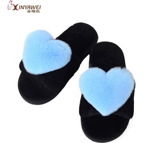 100% real fur wool women slippers home shoes warm winter fashion flops winter slipers womens plush slippers