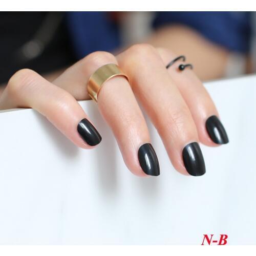 2020 fashion beautiful candy color Nail finished fake nails short Round head Round head 24pcs F-B