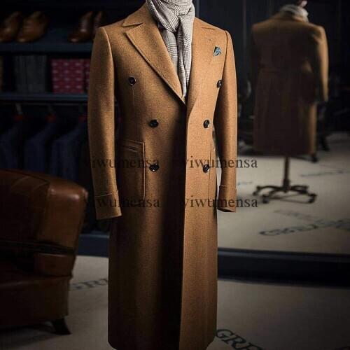 YIWUMENSA Winter Latest Design Outwear Formal Mens Overcoat Long Sleeves Wool & Blends Custom Made Double Breasted V Necck Coat
