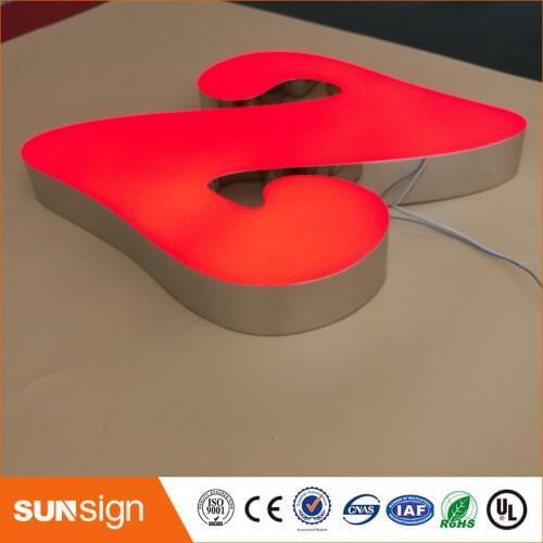 Outdoor advertising led acrylic letters stainless steel channel letter