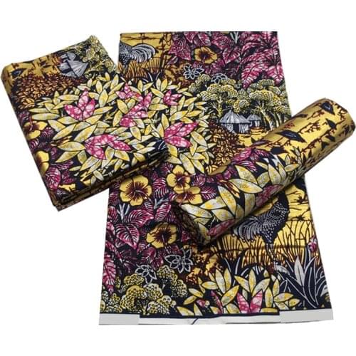 Nigerian Real Wax African Printed Cotton Fabrics By The Yard 100%Best Quality Ankara Sewing Material Fabric For Dress VL 263
