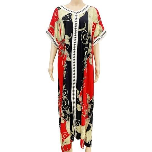 2021 New Arrivals African Dashiki Flowers Pattern Print Dress Short Sleeve Casual African Dresses For Women