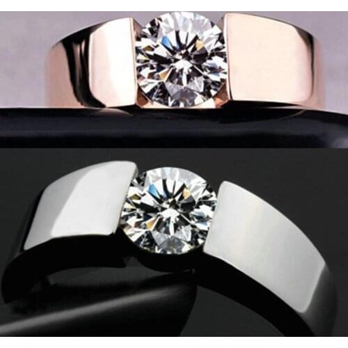 New Design Simple Rhinestone Rings Fashion Silver Color &Rose Gold Mixed Filled CZ Wedding Rings Gift for Woman
