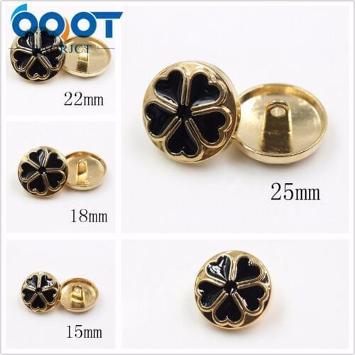 OOOT BAORJCT 178041,10pcs/Lot,15/18/22/25mm High quality classic fashion metal buttons clothing accessories DIY handmade