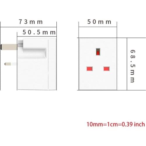 24BB Antiflaming Triple Plug Adaptor 3 Way UK 3 Pin Sockets Multi Plugs Extension White/Black 250V 13 Amp Adapter