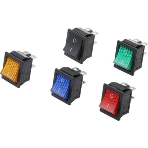 1pcs Latching Rocker Switch Power Switch I/O 4 Pins With Light 16A 250VAC 20A 125VAC KCD4