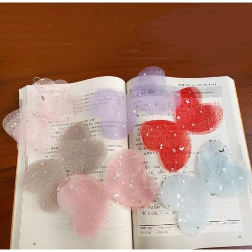 20pcs Bronzing Stars Moon Seersucker Bow Patches Organza Ribbon Bow Material Patch