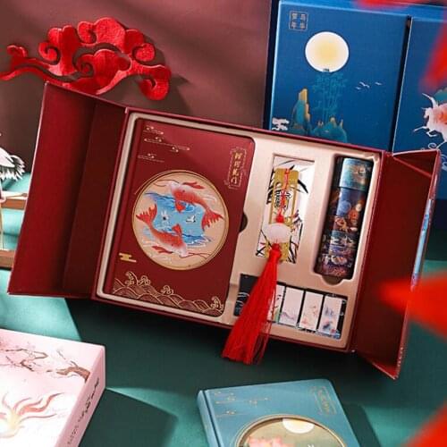 1 Set A5 32K Notebook Stationery Kit Cute Retro Diary Notebook With Tapes, Bookmark, Stickers Christmas Gifts Students Supplies