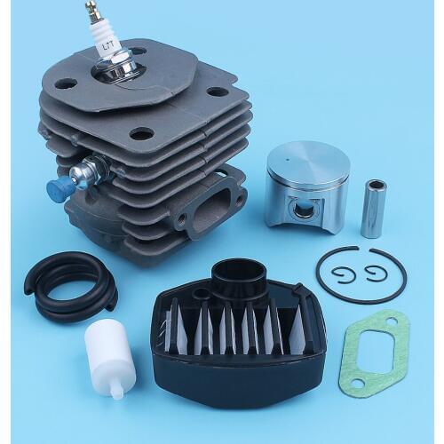 Cylinder Piston Air Fuel Filter Gas Line Kit For Jonsered CS 2159 CS 2156 CS2159 CS2156 EPA Chainsaw 47mm Big Bore Port Nikasil
