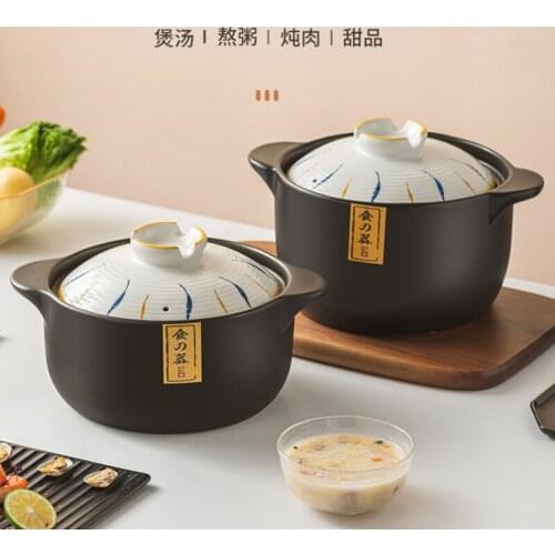 Japanese Style Soup Pot Ceramic Kitchen Accessories Non Stick Cooking Pot Soup Pot With Lid Utensilios De Cocina Cookware BC50TG