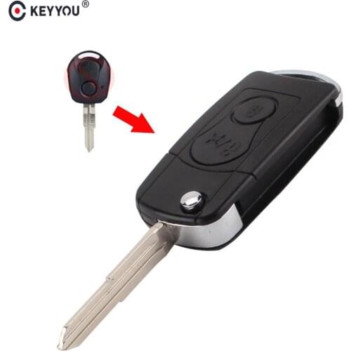 KEYYOU 20x For Ssangyong 2 BUTTON Flip Folding Remote Key Case Shell Case For Actyon SUV Kyron