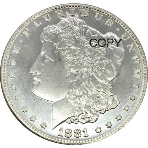 United States 1 One Dollar 1881 s Morgan Dollar Cupronickel Silver Plated Copy Coins Can Choose Any Year