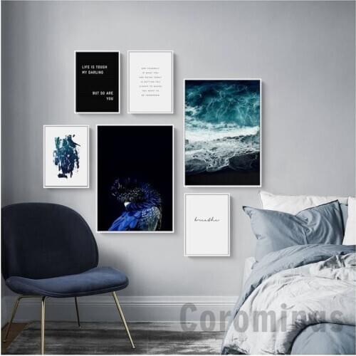 Modern Scenery Picture Seascape Life Quote Home Decor Nordic Canvas Painting Minimalist Art Posters And Prints For Living Room