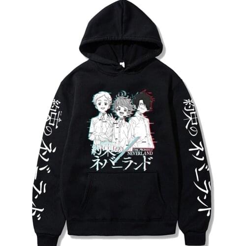 The Promised Neverland Print Hoodie Japanese Graphic Anime Harajuku Friend Hoodie Emma Norman Ray Hoodie Sweatshirt Clothes Top