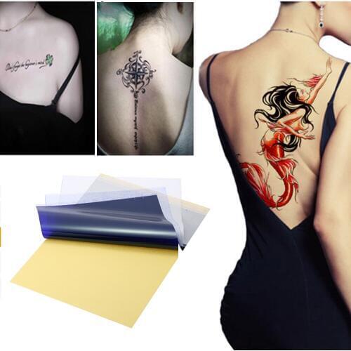 50pcs Tattoo Stencil Transfer Paper A4 Paper 4 Layers Tracing Paper Thermal Transfer Paper for Skin Carbon Tattoo Supplies Copy