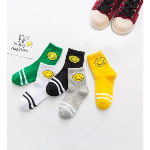 High Quality 5 Pairs Set New Fashion Happy Kids Soft Sock Baby Boy Girl Cotton Sock Childrens Socks For Women Miaoyoutong
