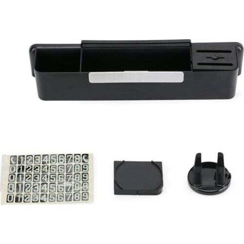 LCD Screen Storage Box for Tesla Model 3, Multi-Function Dashboard Organizer Tray Phone Holder with Parking Number Plate