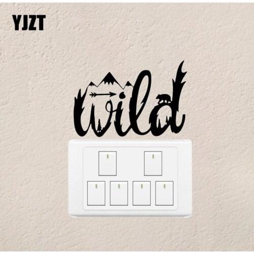 YJZT Funny Cartoon Wall Switch Sticker Vinyl Decal Home Decor Trees Mountains Animals 17SS0382