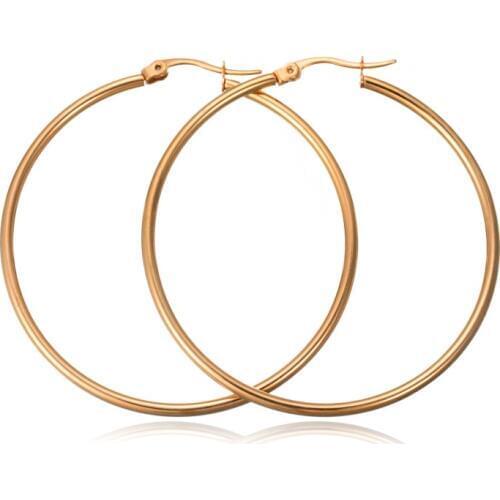 Punk Diameter 7 Cm-2 Cm Stainless Steel Hoops Earring for Women High Quality No Faded Big Circle Ear Pendant Wholesale Jewelry