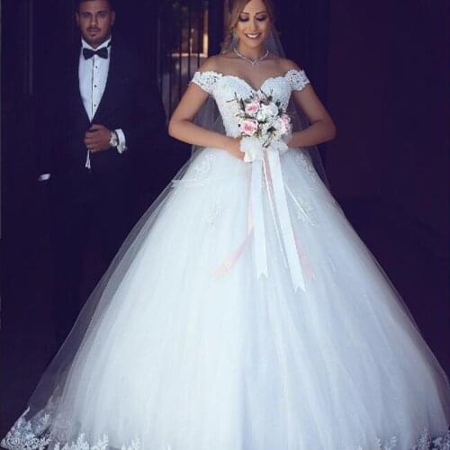 V-neck Corset Embroidered Applique Wedding Dress Corset Wedding Dress 2020 Customizable Colors