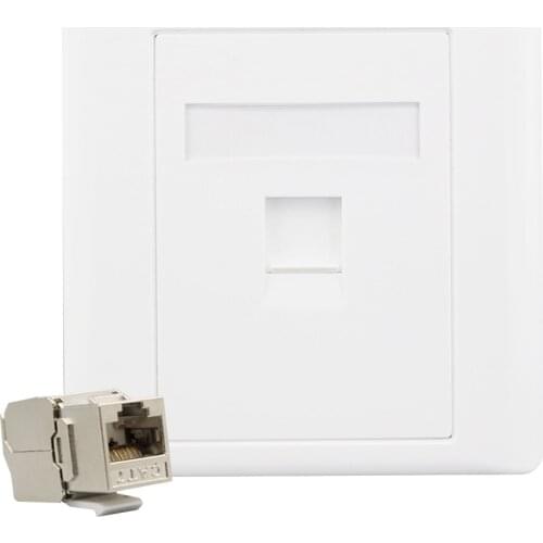 1 Port CAT7 RJ45 Wall Panel CAT.7 LAN Interface Socket For 10G Network Plug