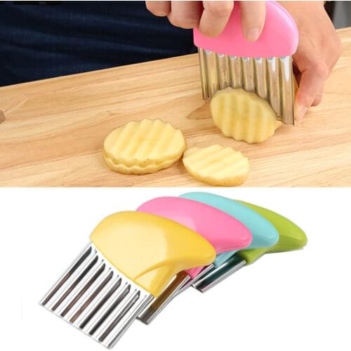 1pcs Stainless Steel Carrot Wavy Cutter Slicer Potato Chips Knife Kitchen Wrinkled French Fries Kitchen Utensil