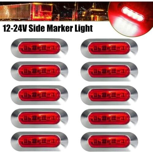 10PCS 4 LED Side Marker Indicator Lights Lamp Tail Lamp Universal for Auto Car Bus Truck Lorry Trailer Boat