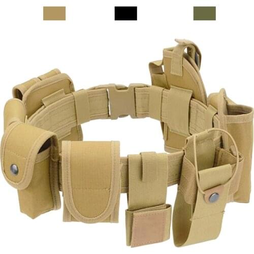 10pcs Multifunctional Security Belts Tactical Military Training Shooting Combat Airsoft Duty Utility Belts with Pouches Holster