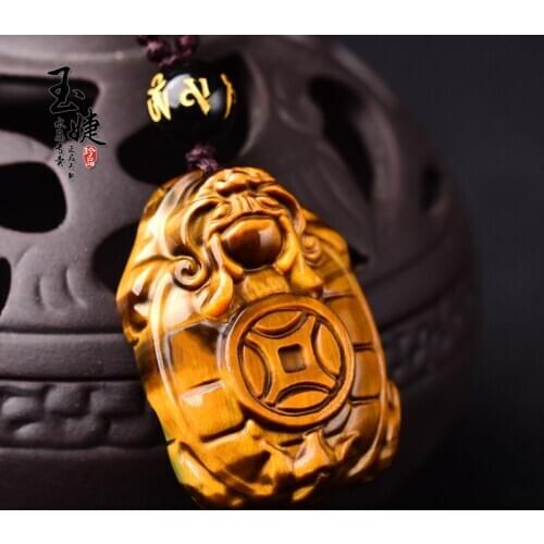100% natural tiger eye stone jade pendant necklace tortoise jade pendant texture necklace women men jadeite jade jewelry