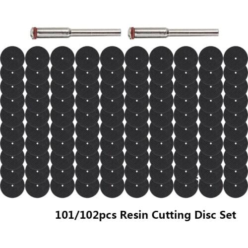 101/102pcs Resin Cutting Disc Set With 1/8" Shank Mandrel Circular Saw Blade For Dremel Tools Cutting Wheel Abrasive Disc