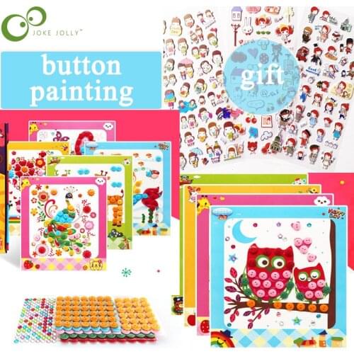 15Pcs Kid DIY Button&bubble Stickers Drawing Toy Handmade School Art Class Painting Drawing Craft Toy Children Early Education W
