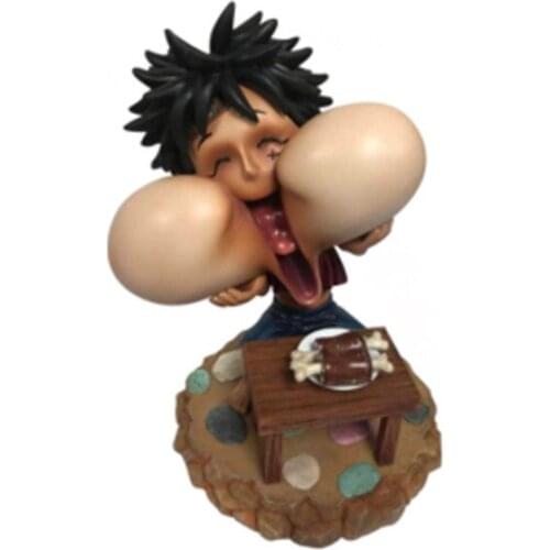 2021 15cm Monkey D Luffy One Piece Greedy happy Action figure toys doll Christmas gift with box