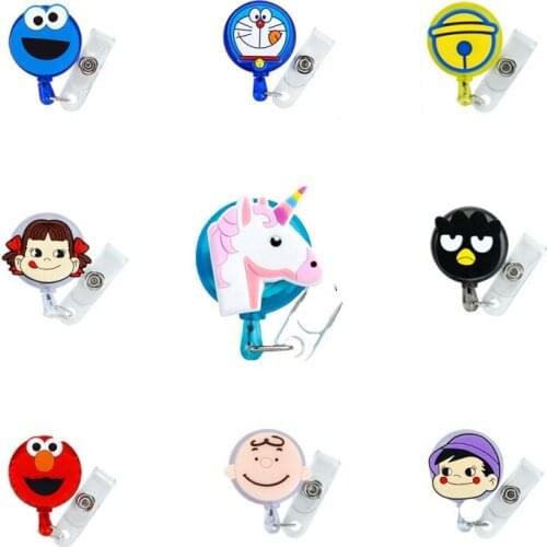 2021 New Cartoon Silicone Cute Animals Retractable Badge Reel Student Nurse Exhibition Enfermera Name Card ID Card Chest