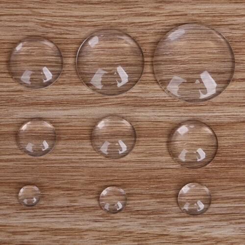 50pcs/lot 8-30mm Round/Oval/Square Flat Back Clear Glass Cabochon Transparent Glass Cabochon For DIY Fashion Jewelry Promotion
