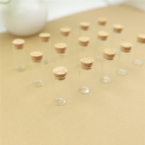 50pcs/lot Mini Glass Bottle 22*70mm 15ml Test Tube Cork Stopper Spice Bottles Container Small DIY Jars Vials Tiny Bottles glass